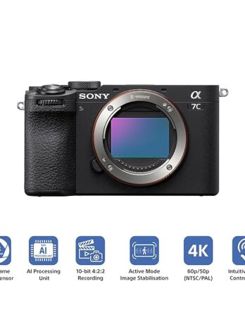 Sony Alpha ILCE-7CM2 Full-Frame Interchangeable-Lens Mirrorless vlog Camera (Body Only) | Made for Creators | 33.0 MP | Artificial Intelligence Based Autofocus | 4K 60p Recording – Black