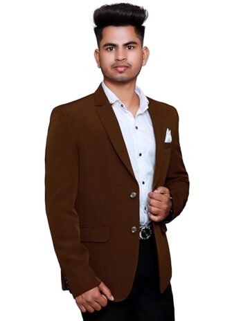 Blazer for Men Pink Lycra Fit Casual