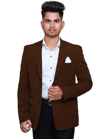 Blazer for Men Pink Lycra Fit Casual